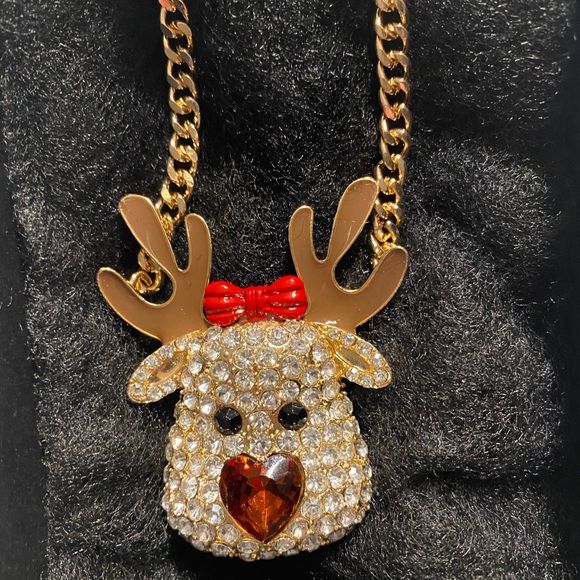 Betsey Johnson Jewelry - Sparkling Betsey Johnson Reindeer Necklace